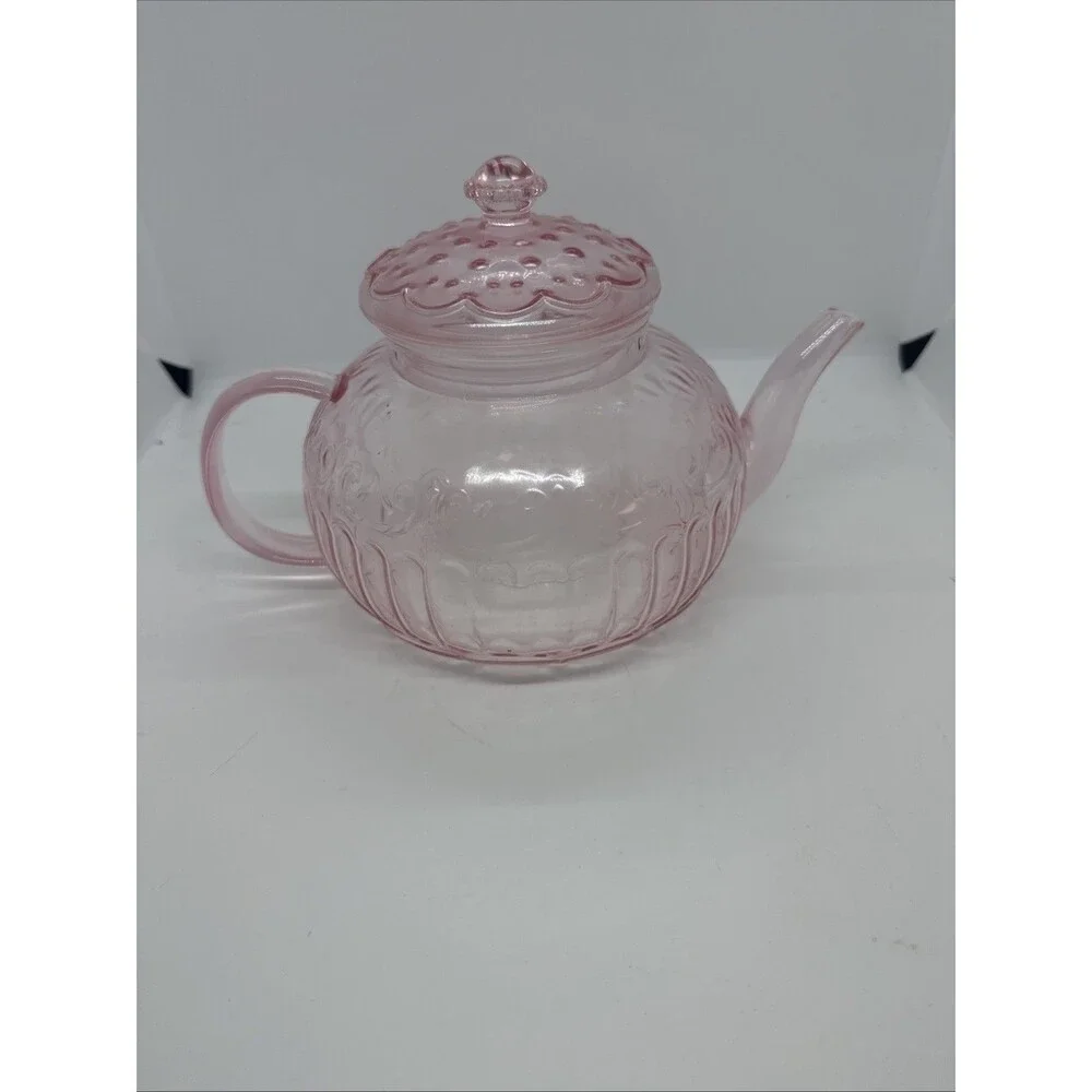 Target Bullseye's Playground Pink Glass Teapot with Clear Infuser Basket & Lid