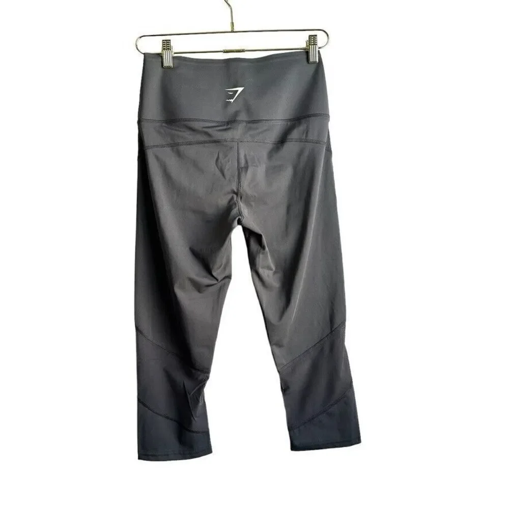 Gymshark‎ High Rise Cropped Leggings Women's S Dark Grey Activewear