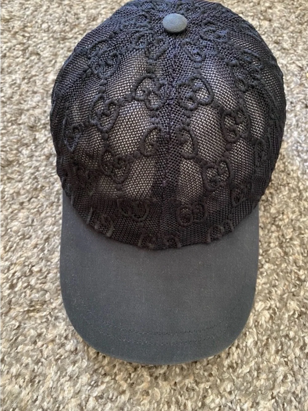 Authentic Gucci Lace Embroidered Baseball Hat Cap Size M