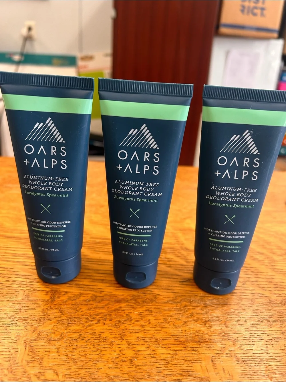 Oars+Alps Whole Body Deodorant Cream Aluminum Free Eucalyptus Spearmnt Lot 3 NEW
