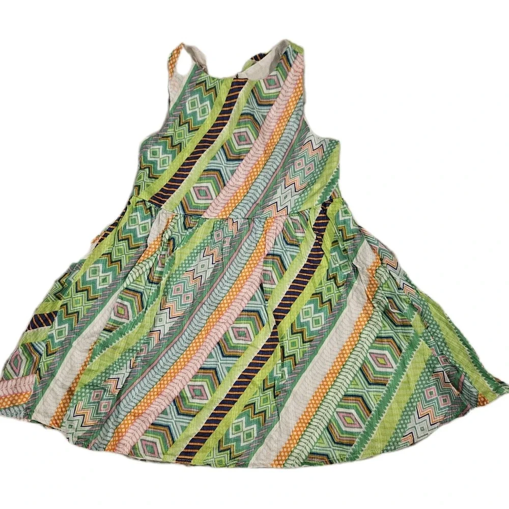 Rare Editions Girls Dress Sz 3T Sleeveless Geometric‎ Stripe Party Spring Easter