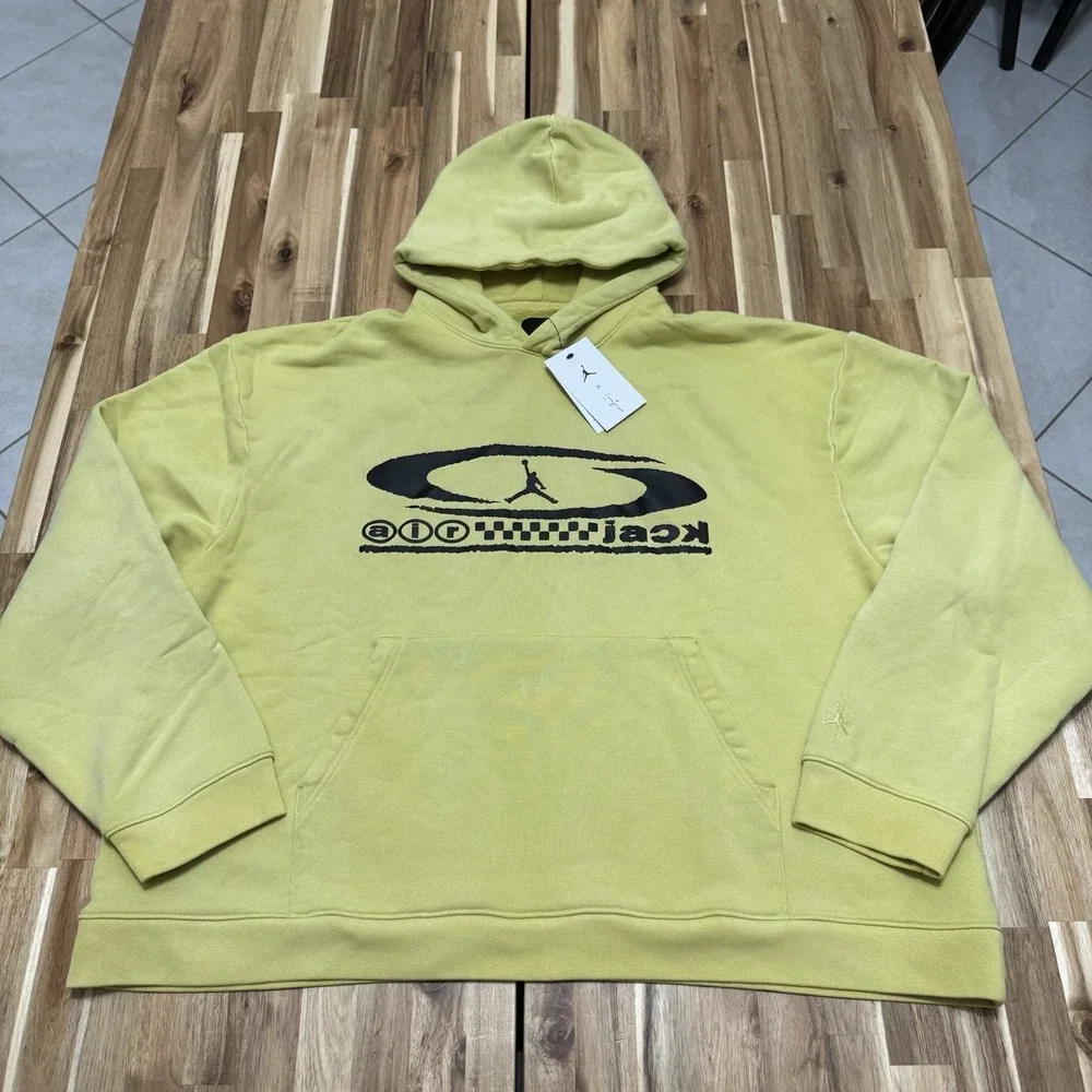 Jordan Travis Scott Hoodie Mens XL Celery Heavyweight Streetwear Pullover NWT