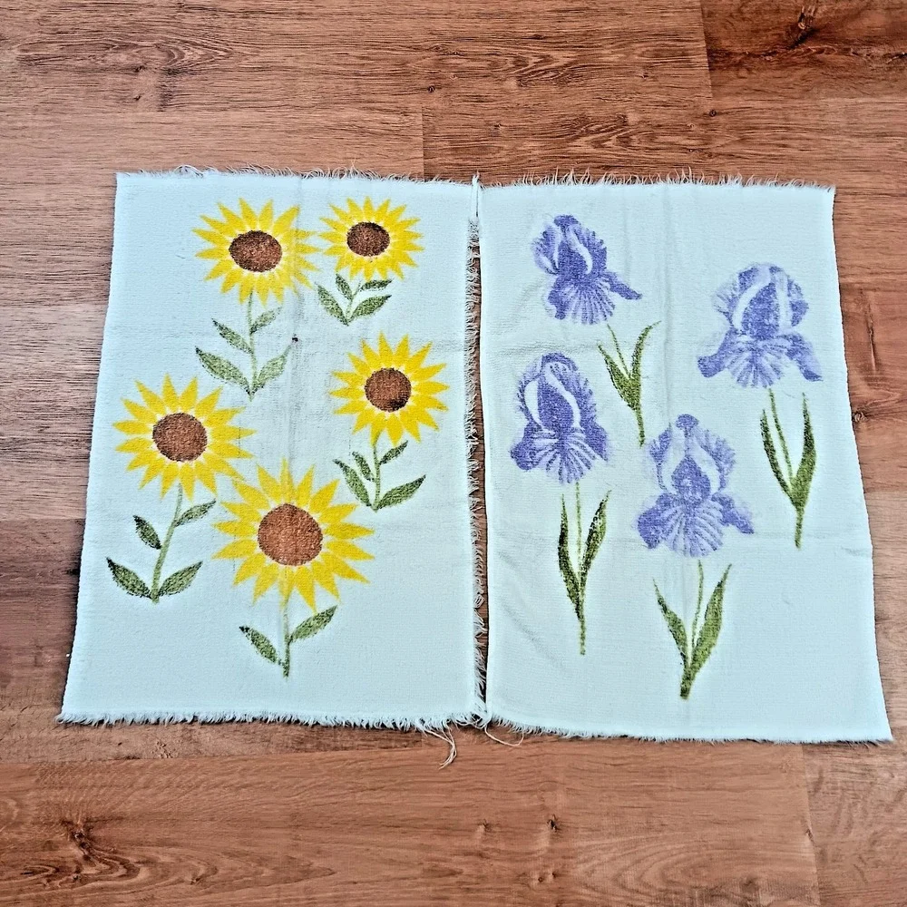 Cannon‎ Vintage Hand Towels Floral Set of 4 All Cotton Made in USA 14X21 Retro