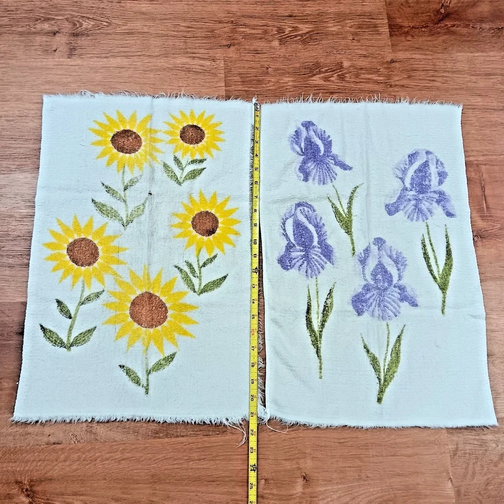 Cannon‎ Vintage Hand Towels Floral Set of 4 All Cotton Made in USA 14X21 Retro