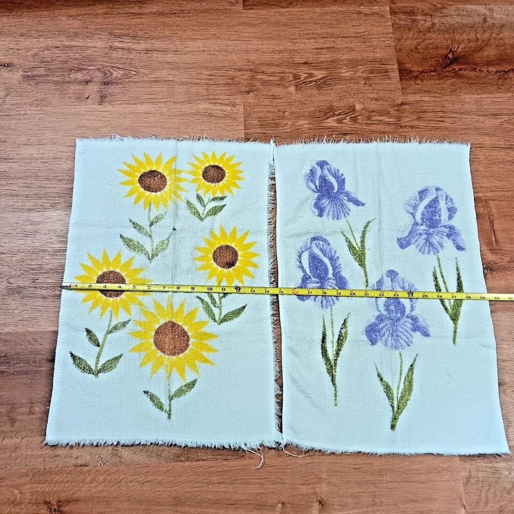 Cannon‎ Vintage Hand Towels Floral Set of 4 All Cotton Made in USA 14X21 Retro