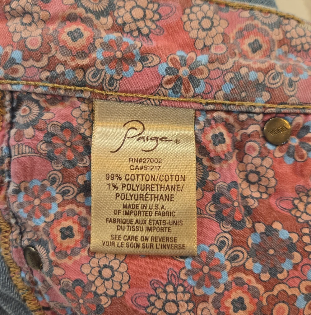 VTG Y2K Paige Low Rise Stretch Denim Blue Capri Jeans Zipper Size Womens 24 USA