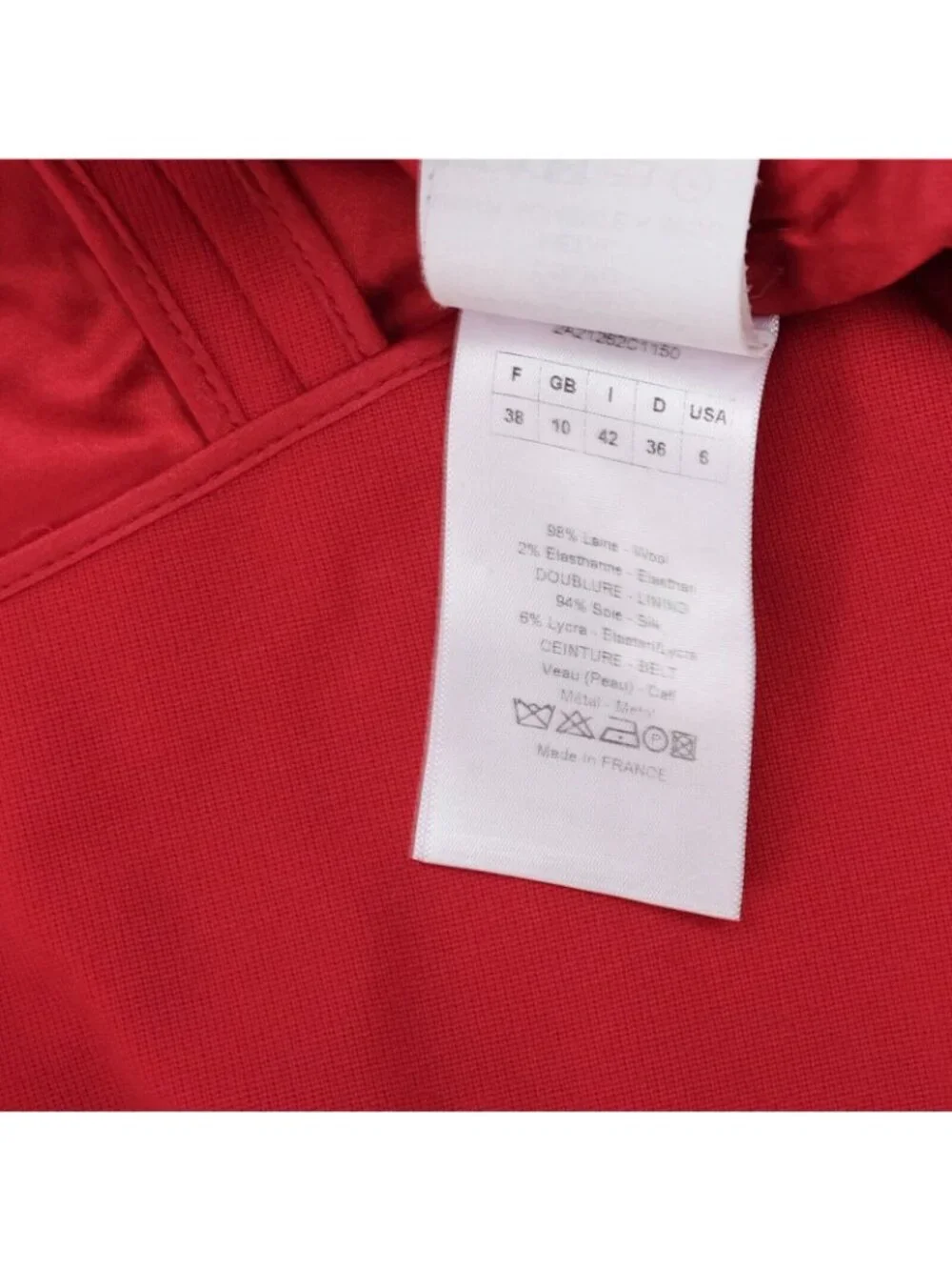 Christian Dior Paris 38 US 6 Bar Jacket red belted