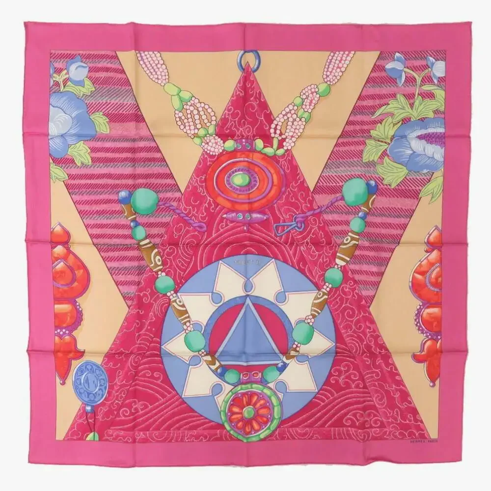 HERMES Pink Silk Scarf