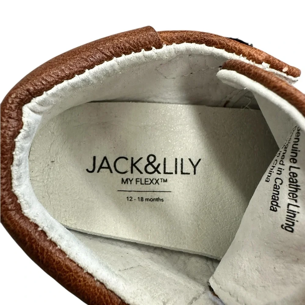Jack & Lily My Moc Brown Leather Baby Shoes Size‎ 12-18 months