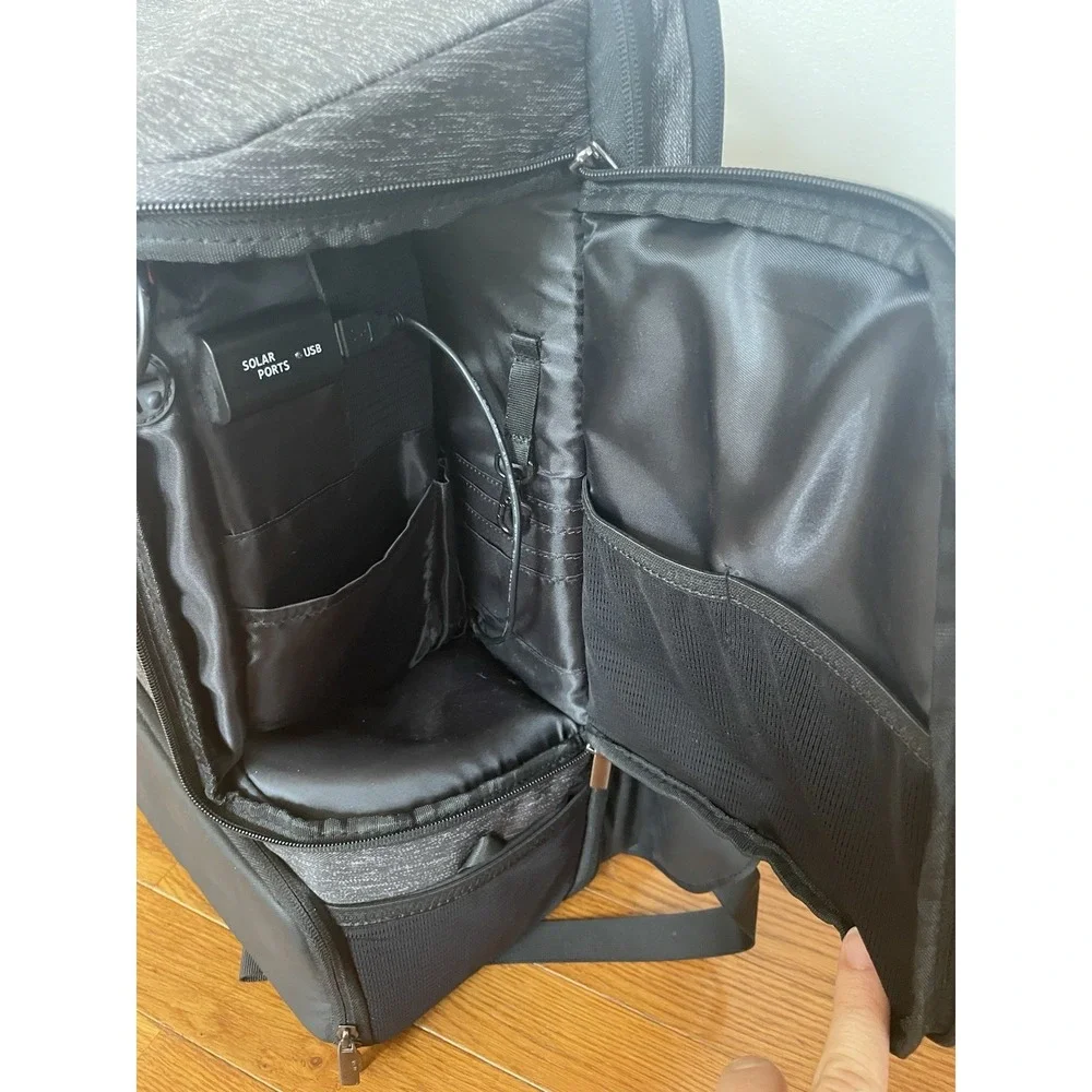 RUK Infinite Solar‎ Pickle Ball Backpack Heather Grey And Black Solar Power