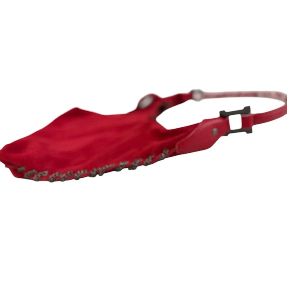 Laura Biagiotti  Red Suede Hobo Shoulder Bag NWT Color Pink Pepper