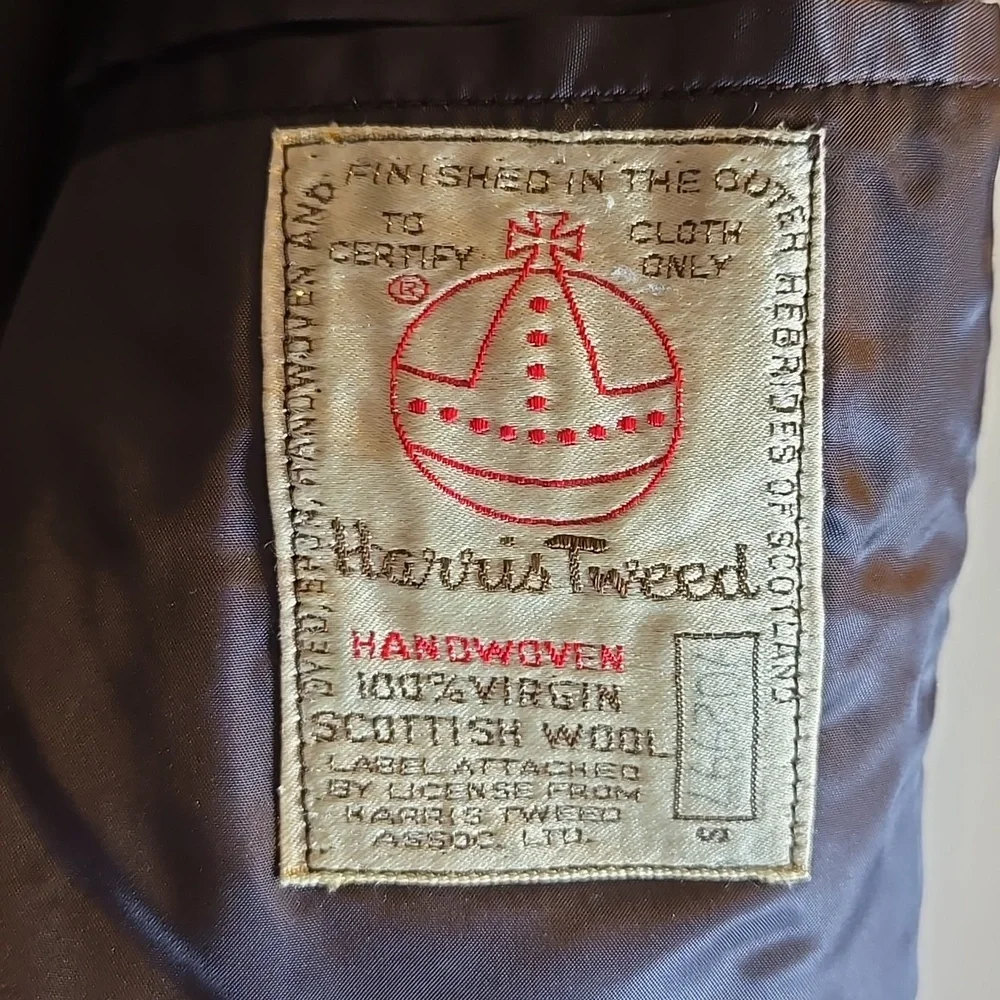 Harris Tweed Irish Brown Herringbone Jacket Blazer NWOT