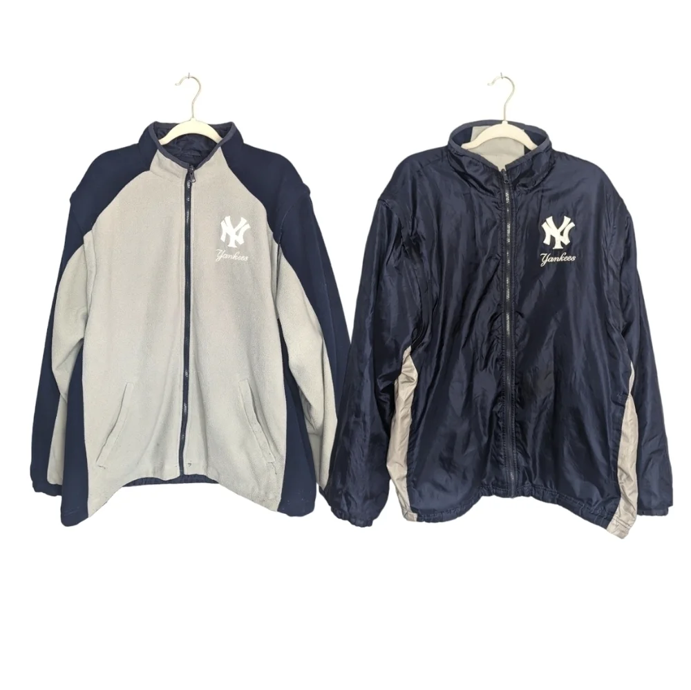 Vintage MLB 1990s New York Yankees Reversible windbreaker/Fleece 2XL