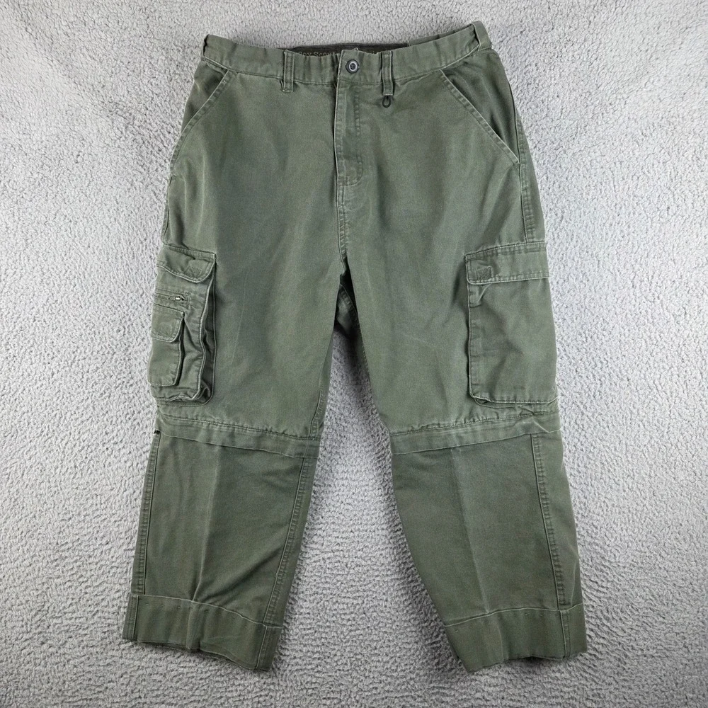 Boy Scouts Pants Youth 34 Green Cargo Convertible‎ Uniform Pant Hemmed 31x23