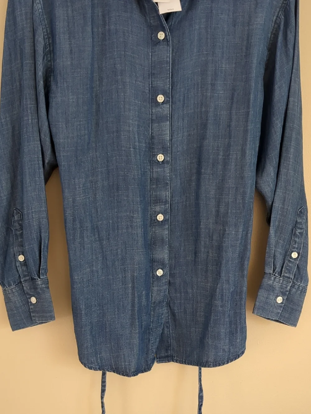 NWT XS Banana Republic Factory Blue Long Sleeve Button Up Shirt Top