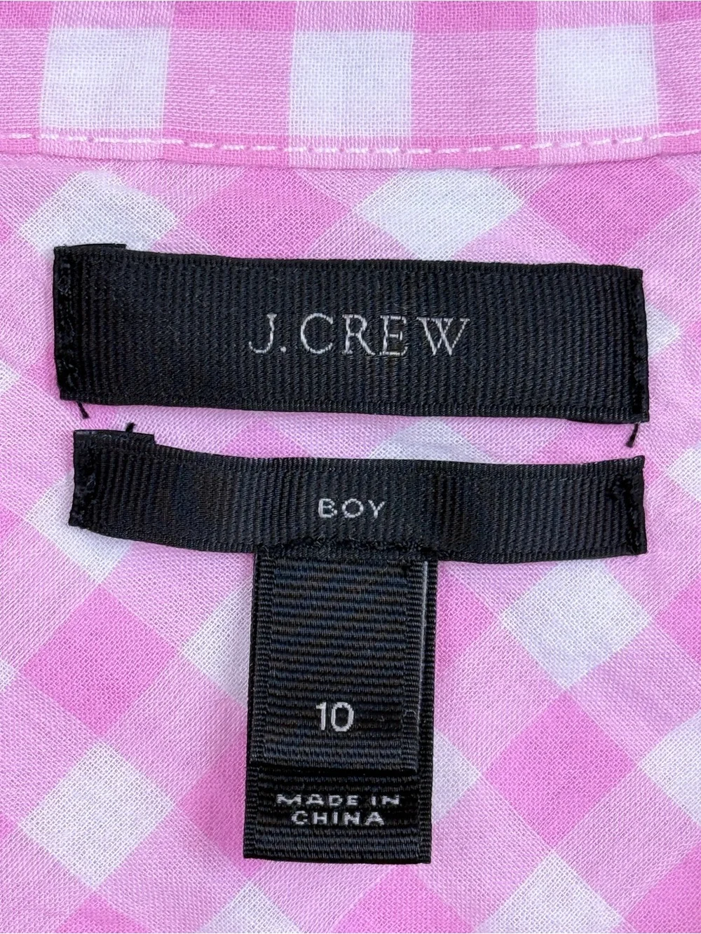 J. Crew Pink Gingham Button-Down Shirt 10