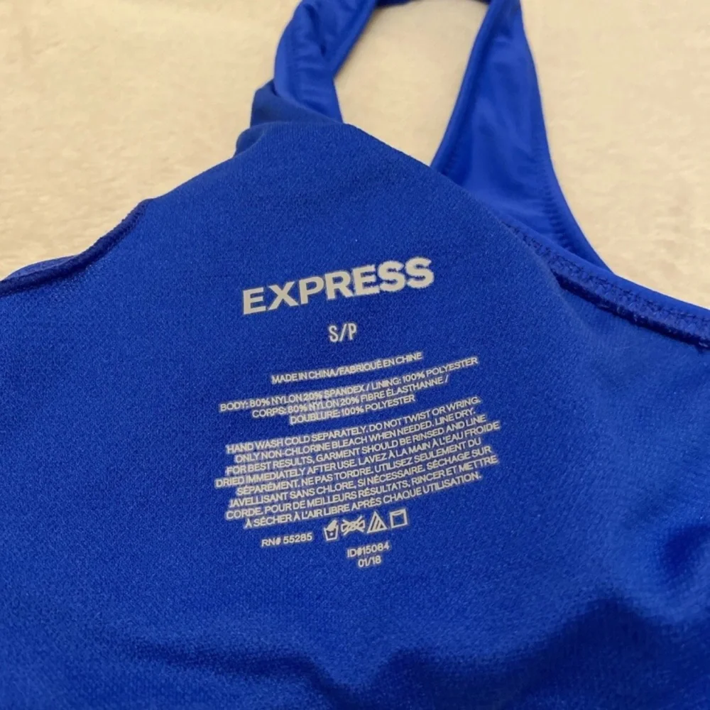 Express Royal Blue Bikini with Multicolor Patterned Bottom