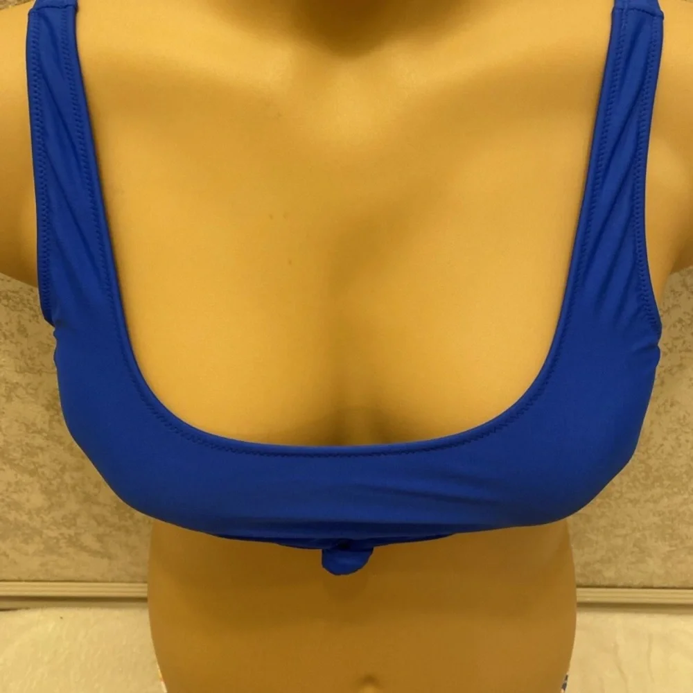 Express Royal Blue Bikini with Multicolor Patterned Bottom
