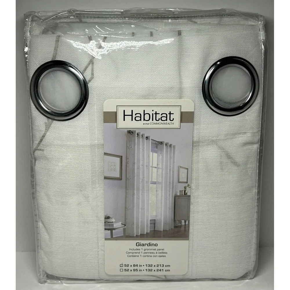 Commonwealth Habitat Embroidered Giardino Cream Sheer Curtain Polyester 52
