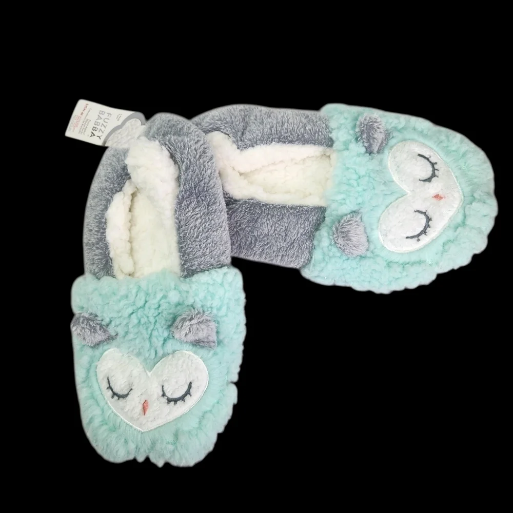 Fazzy Babba 3D Cozy Owl Slippers With A Faux Fun And Bottom Grip S/M