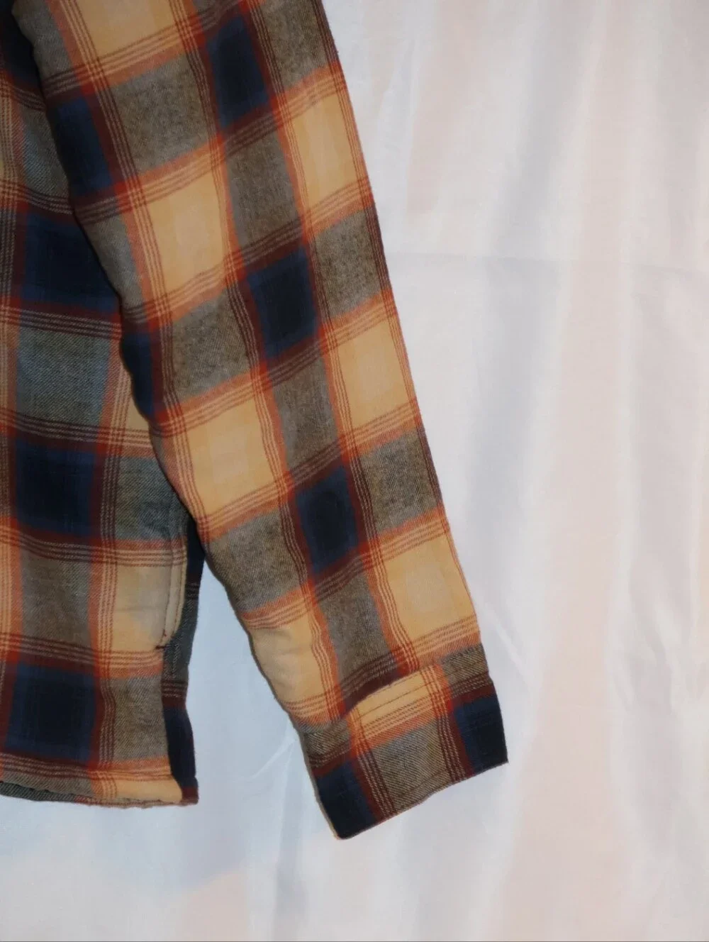 Wrangler Plaid Heavyweight Hooded Flannel Shirt Jacket-Blue Nights. XL.