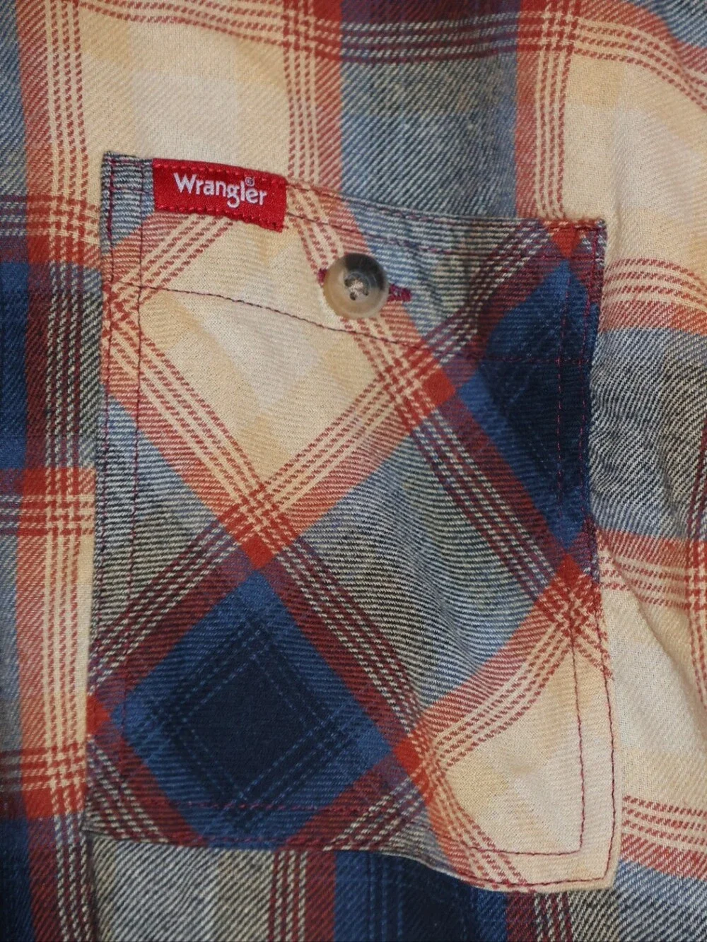 Wrangler Plaid Heavyweight Hooded Flannel Shirt Jacket-Blue Nights. XL.