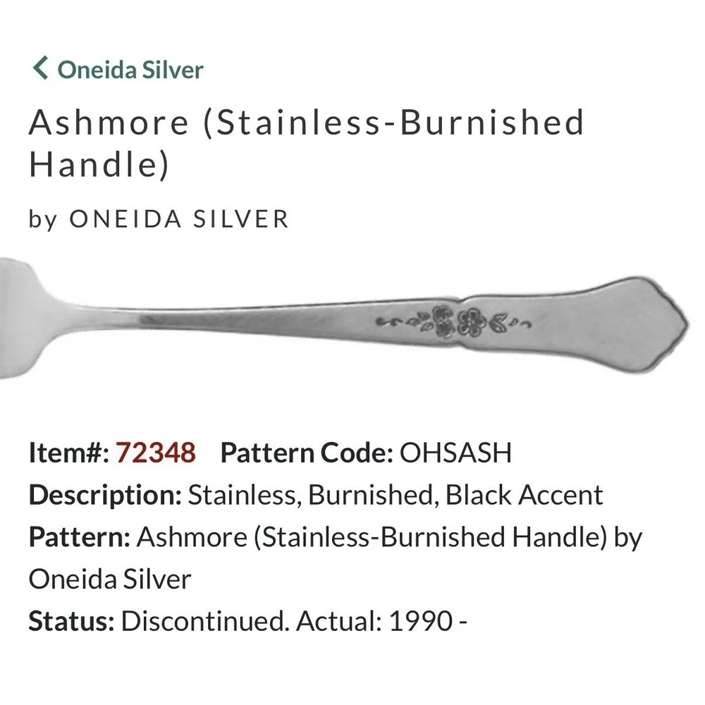 Oneida ASHMORE Stainless Flatware Forks Salad Table Knives Serv Spoon 12pc LOT