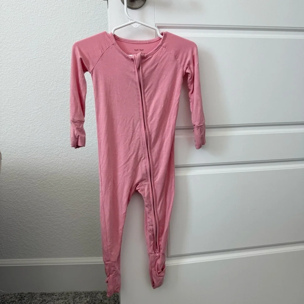 Little Sleepies- Solid Pink/Coral Zippy - 6-12