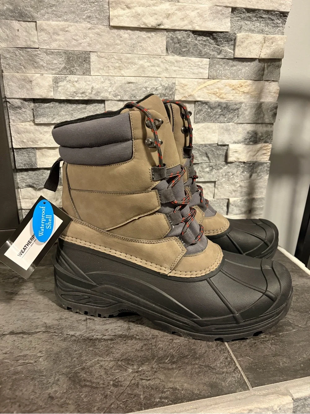 Weatherproof 3M Thinsulate Tan and Black Men's Insulated Snow Boots