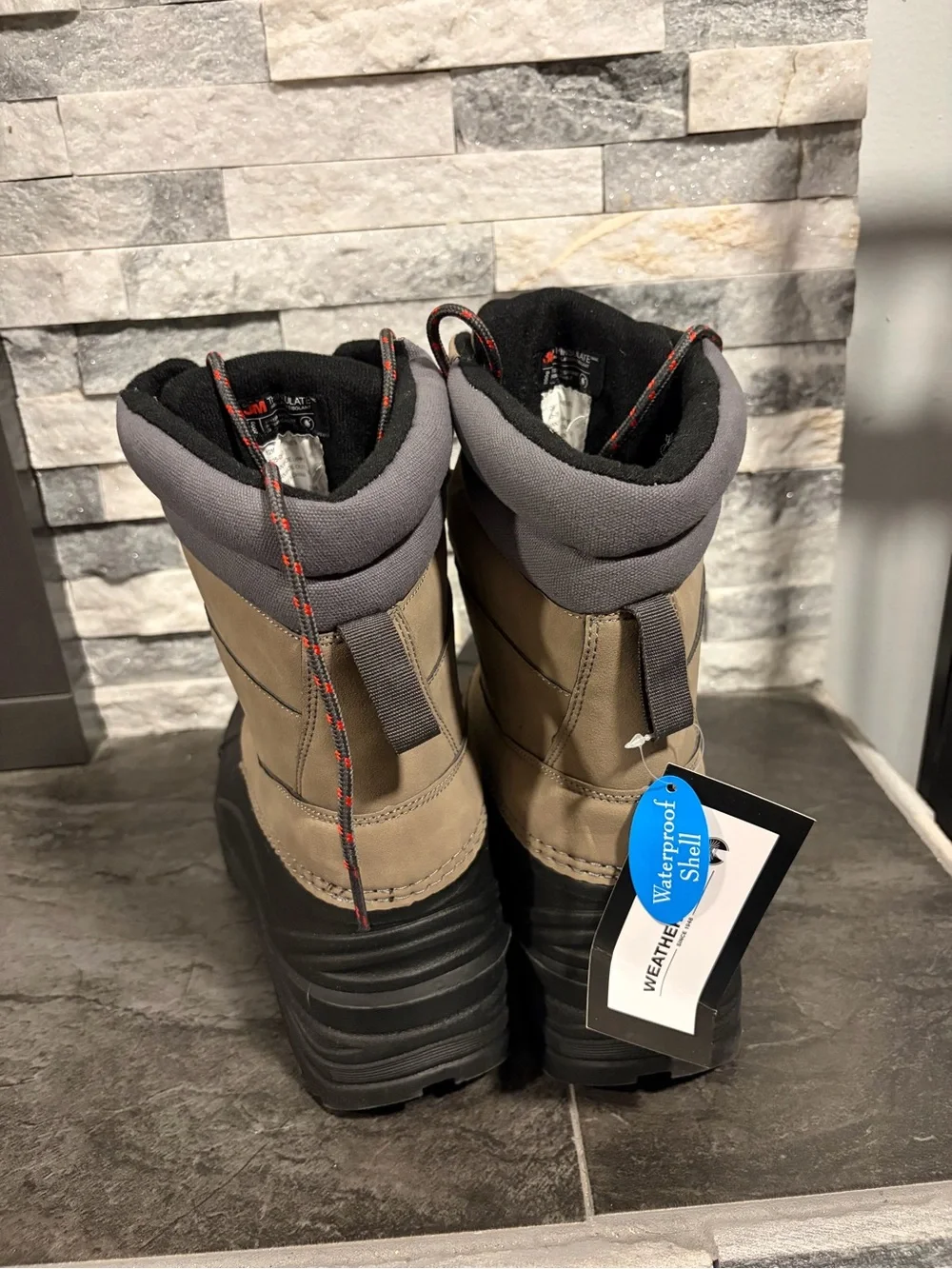 Weatherproof 3M Thinsulate Tan and Black Men's Insulated Snow Boots