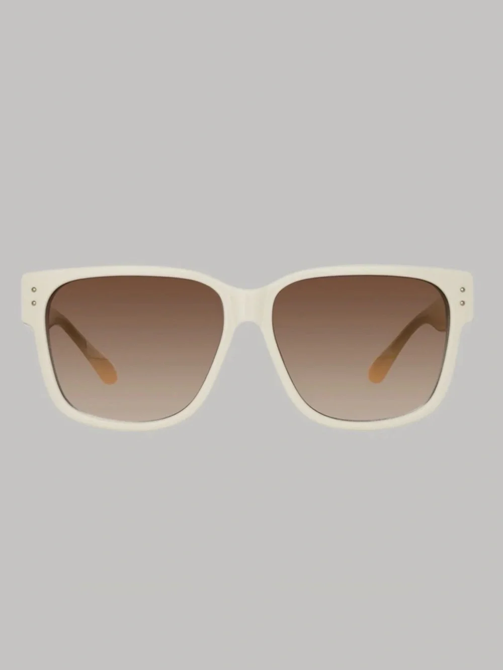 Linda Farrow Perry D Frame Sunglasses White Acetate Oversized MSRP $540
