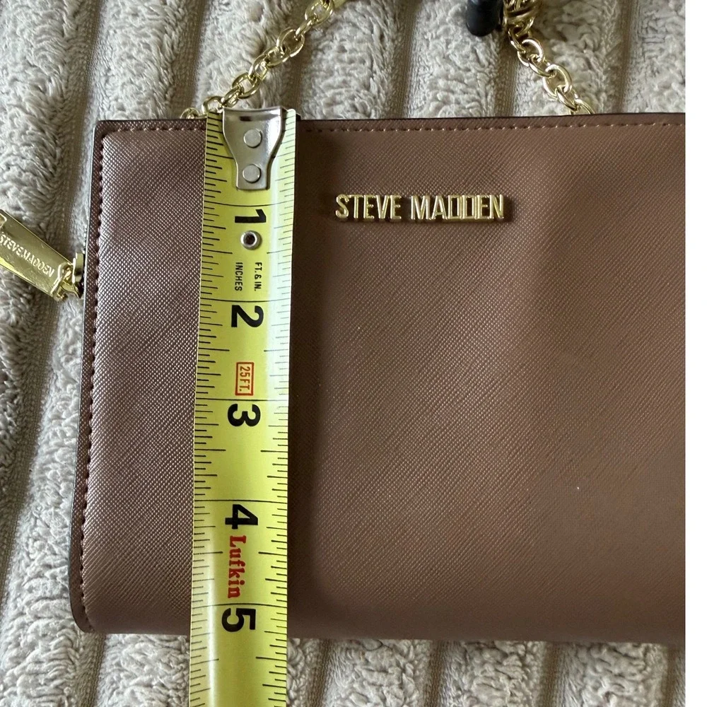 Steve Madden Crossbody Bag Bundle Pink Brown Handbags with Logo Straps 3pc Set