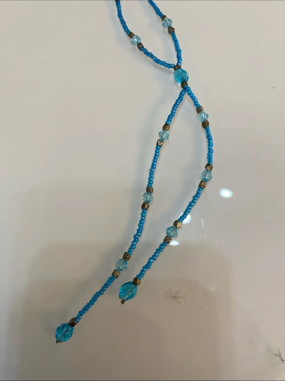 Blue beaded necklace