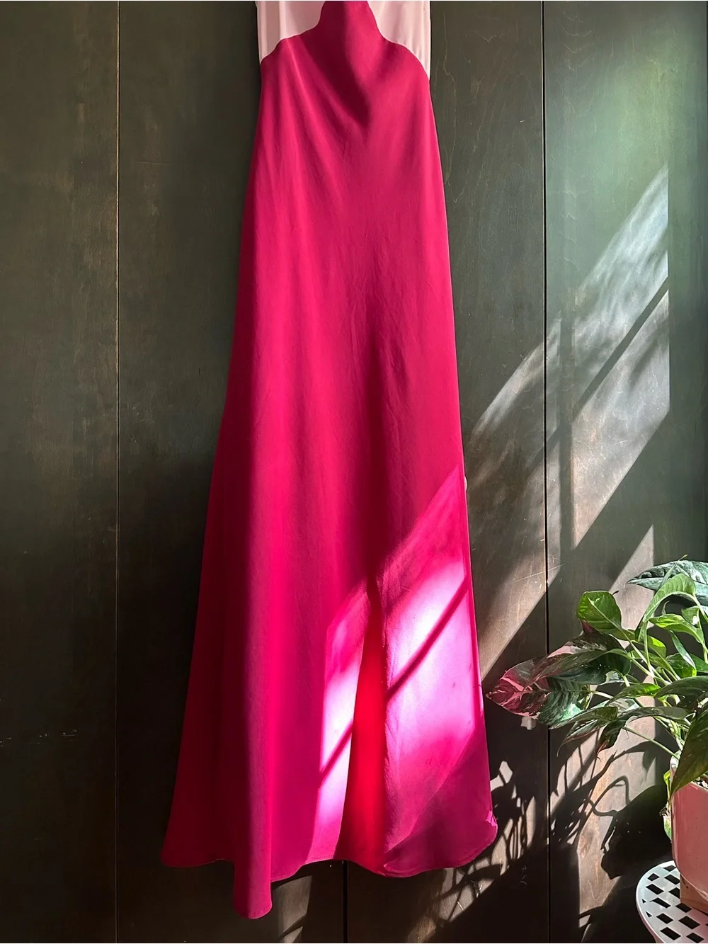Abercrombie & Fitch Two-Tone Pink Maxi Slip Dress