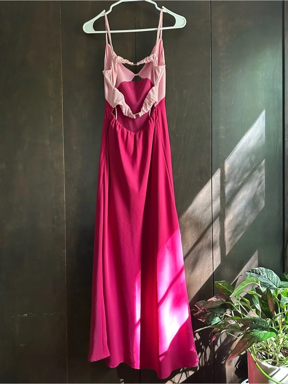 Abercrombie & Fitch Two-Tone Pink Maxi Slip Dress