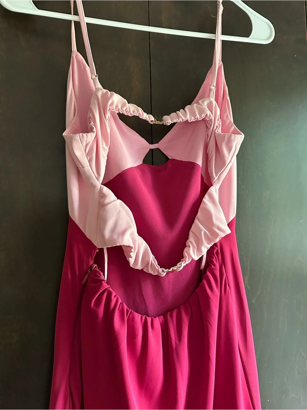 Abercrombie & Fitch Two-Tone Pink Maxi Slip Dress
