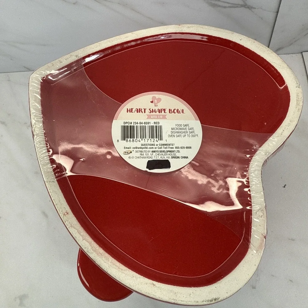 Red Heart Crock Decor w Lid✨Target Bullseye Playground✨Bowl✨2024✨Valentine