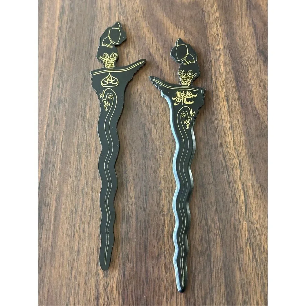 Vintage Asian Comb Melaka Grill Swizzle Stick Cocktail Drink Stir Collectibles