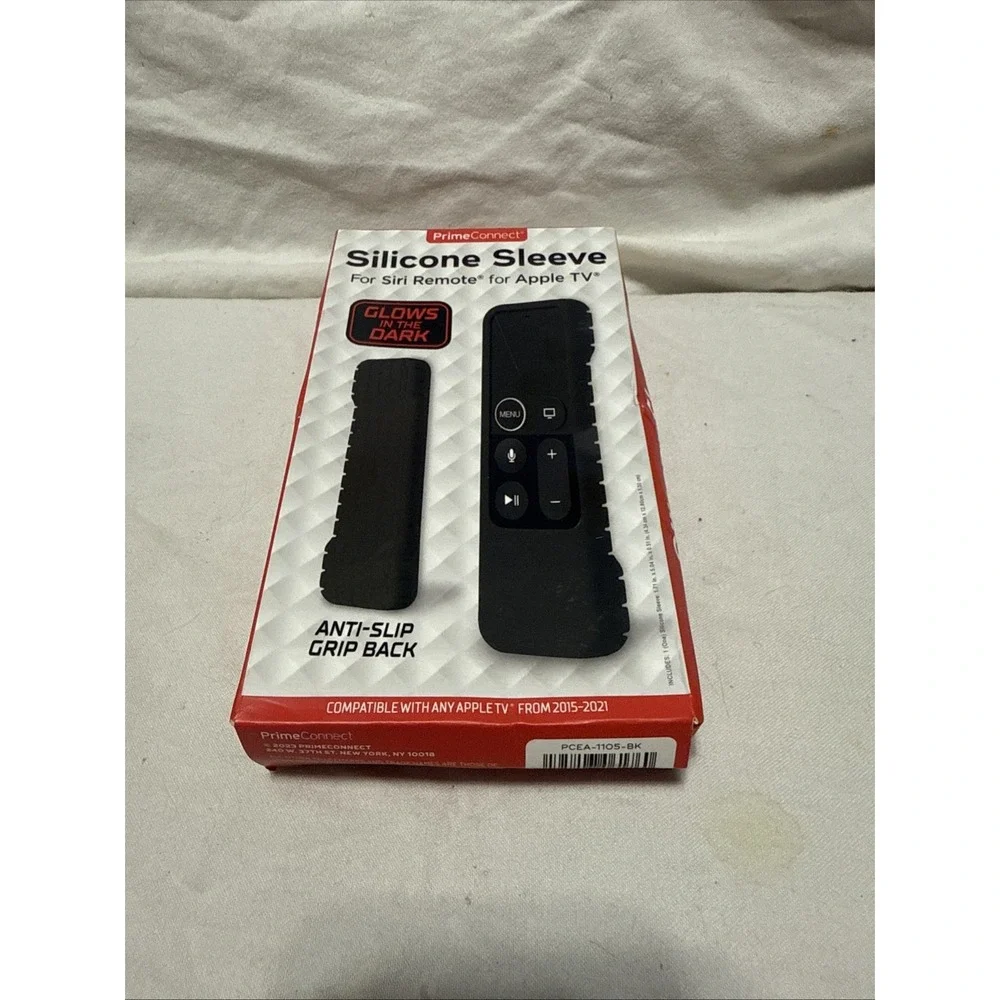 PrimeConnect Silicone Sleeve Siri Remote For Apple Tv , Black Glow In The Dark