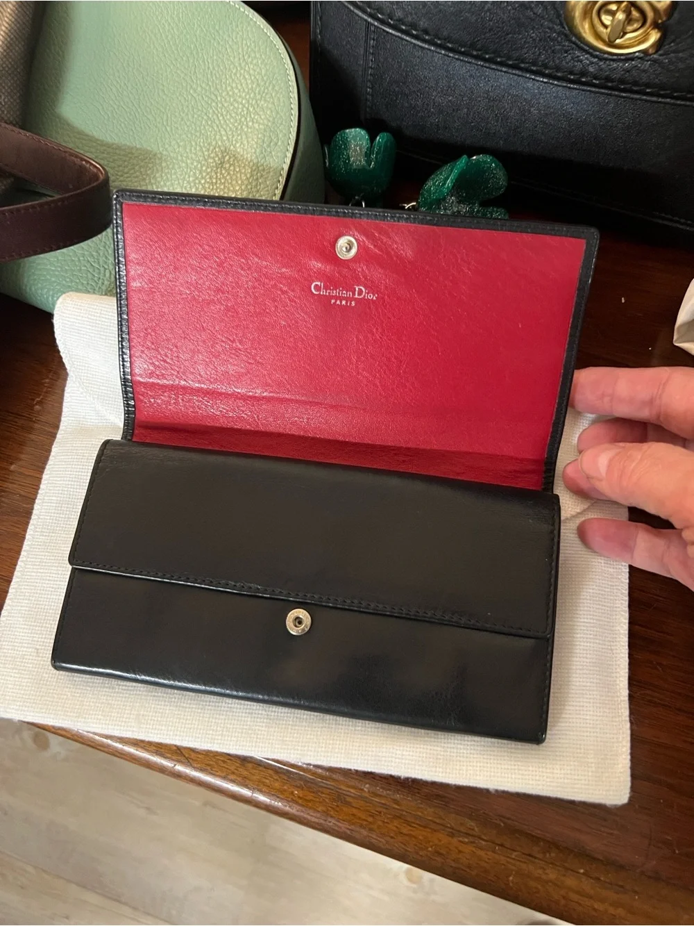 Dior wallet black polished