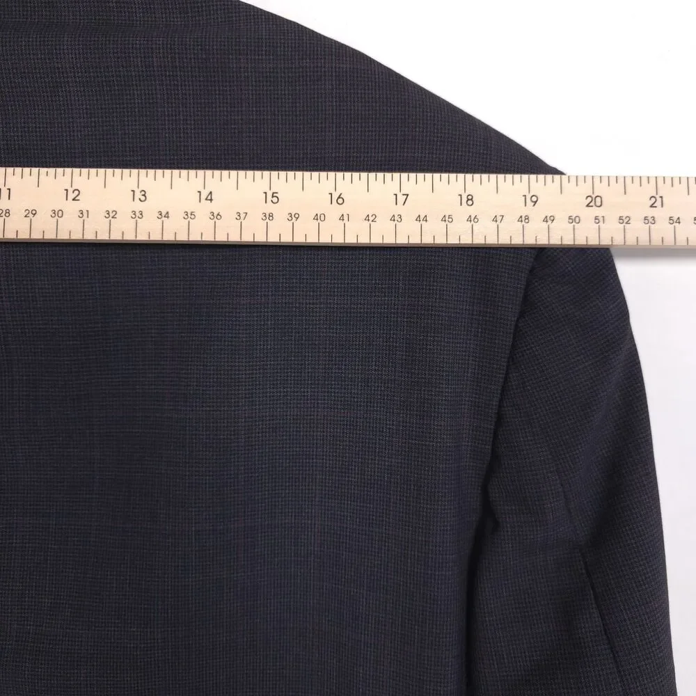 BROOKS BROTHERS 100% Wool‎ Blazer Sport Coat Navy Check Men’s 42R USA MADE ACTWU