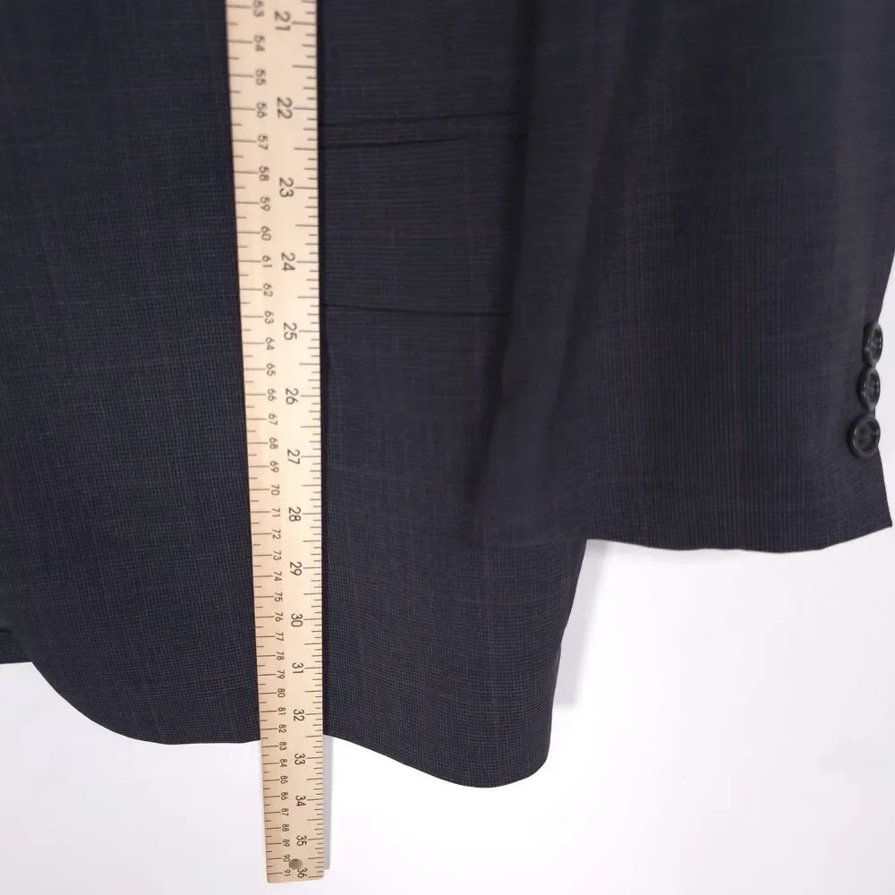 BROOKS BROTHERS 100% Wool‎ Blazer Sport Coat Navy Check Men’s 42R USA MADE ACTWU