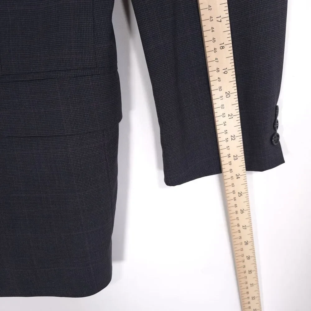 BROOKS BROTHERS 100% Wool‎ Blazer Sport Coat Navy Check Men’s 42R USA MADE ACTWU