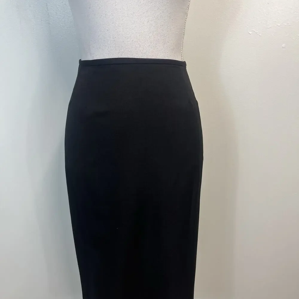 Le Suit Torino Black Pencil Skirt Sz 10 Straight Knee Length Professional Wear