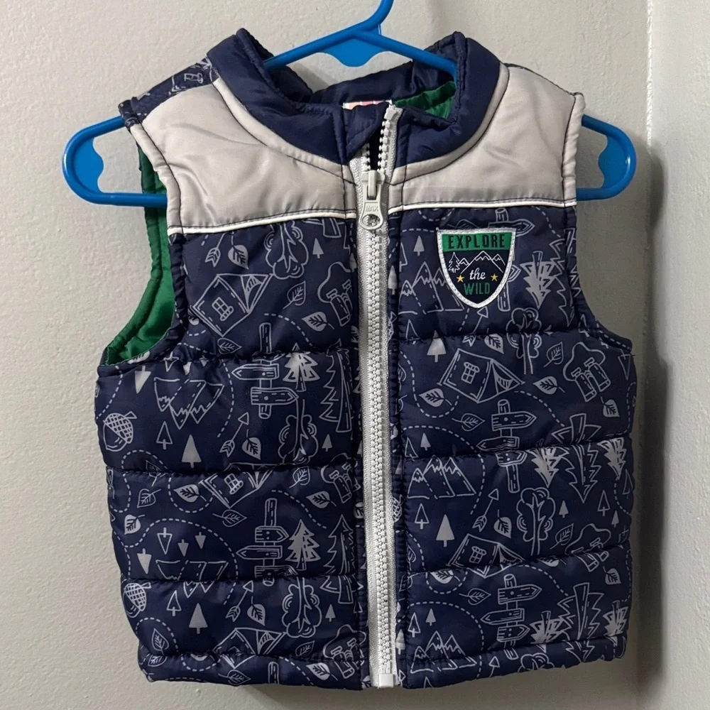 Kids' Navy and Gray Puffer Vest