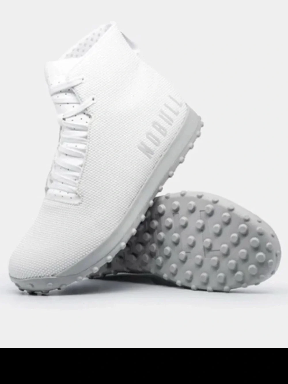 NOBULL unisex high top white textured ivy turf trainers women’s 8 - men’s 6.5