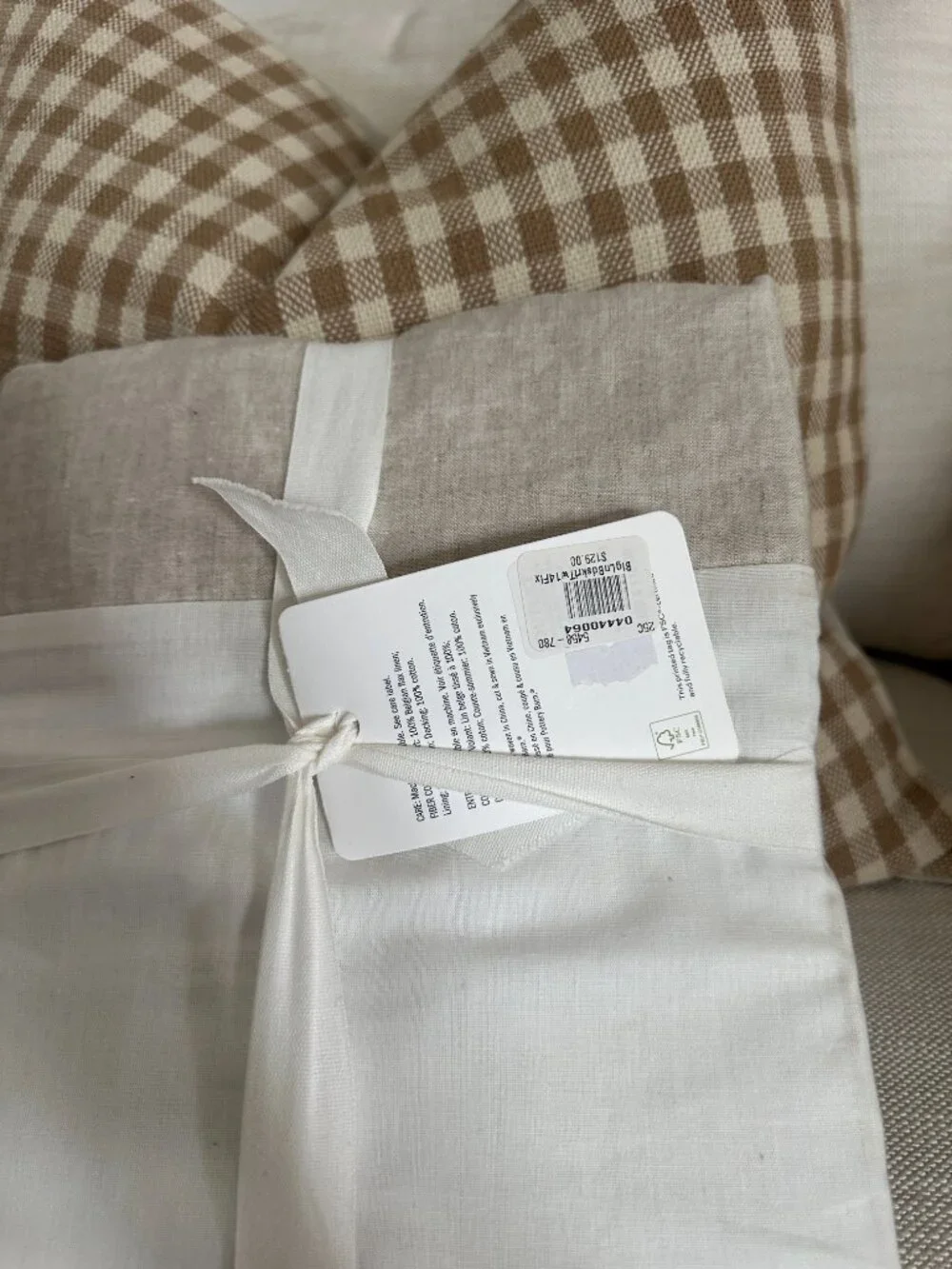 Pottery Barn Belgian Flax Linen Bed Skirt in Flax Size Twin/Twin XL