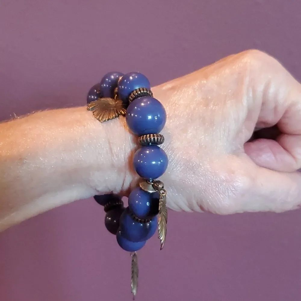 Vintage Bracelet from the 1950's! Blue lapis in color, Excellent Condition!