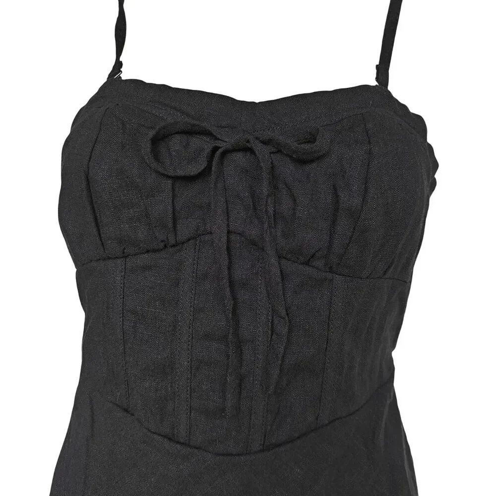 Wild Fable Black Midi Dress NWT Adjustable Straps Cottagecore Size 00