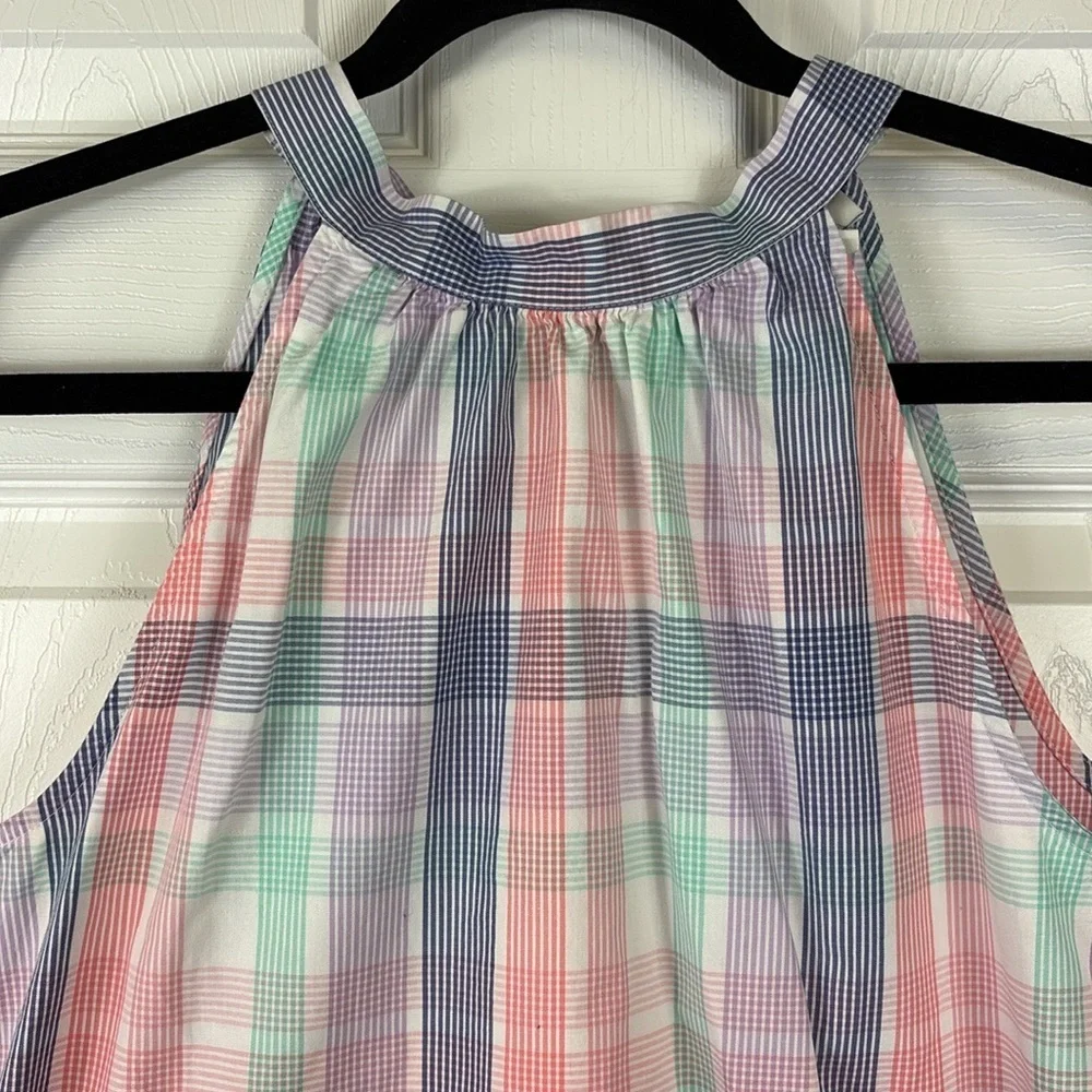 J. Crew plaid bow back halter top sz xs
